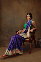 Royal Blue Soft Silk Stripe Saree