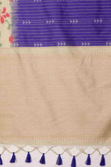 Royal Blue Soft Silk Stripe Saree
