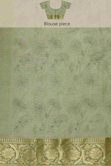 Green Munga Silk Floral Saree
