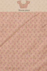 Light Pink Cotton Blend Printed Saree