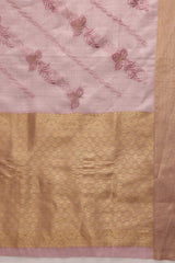 Pink Kota Doria Silk Embroidery Saree