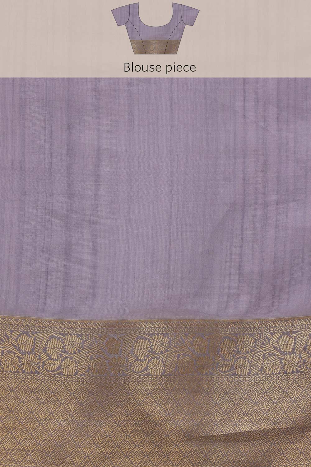 Lavender Kota Doria Silk Embroidery Saree