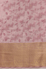 Pink Kota Doria Silk Embroidery Saree