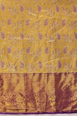 Mustard Pure Silk Woven Design Banarasi Saree