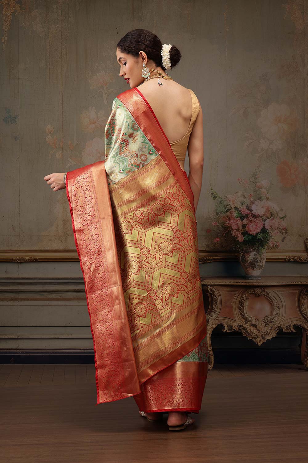 Multicolor Pure Silk Woven Design Banarasi Saree