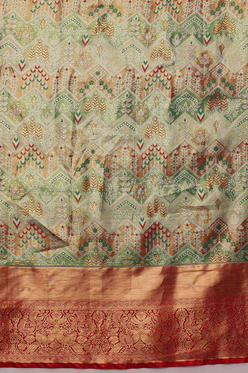 Multicolor Pure Silk Woven Design Banarasi Saree