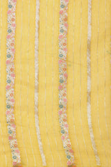 Yellow Cotton Floral Saree