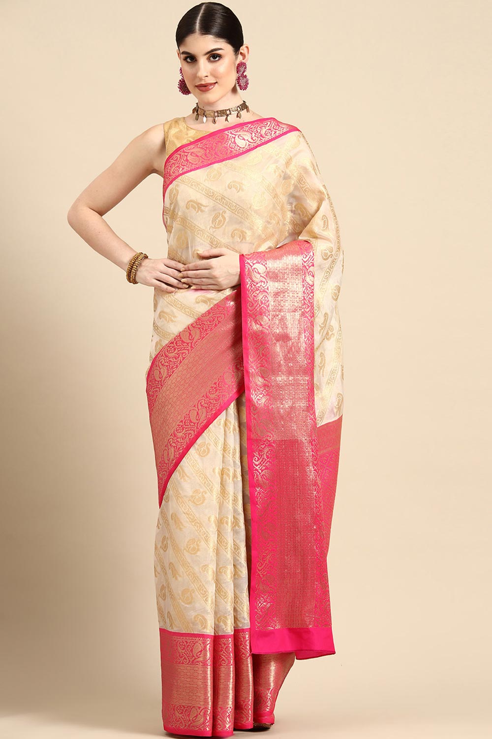 Banarasi Kota Silk Kasavu Saree