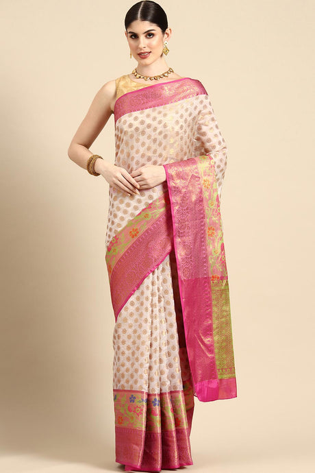 Banarasi Kota Silk Kasavu Saree