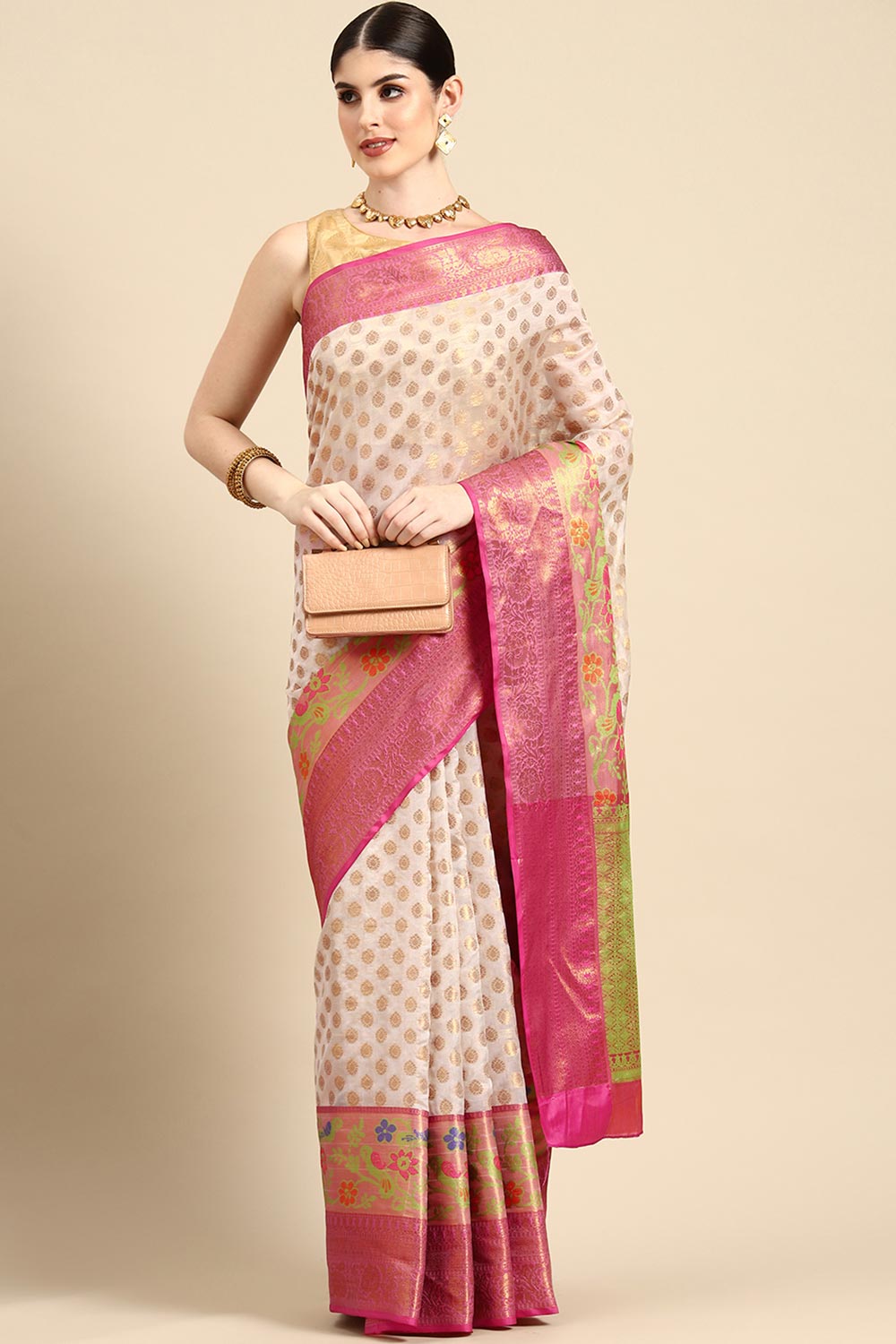 Banarasi Kota Silk Kasavu Saree