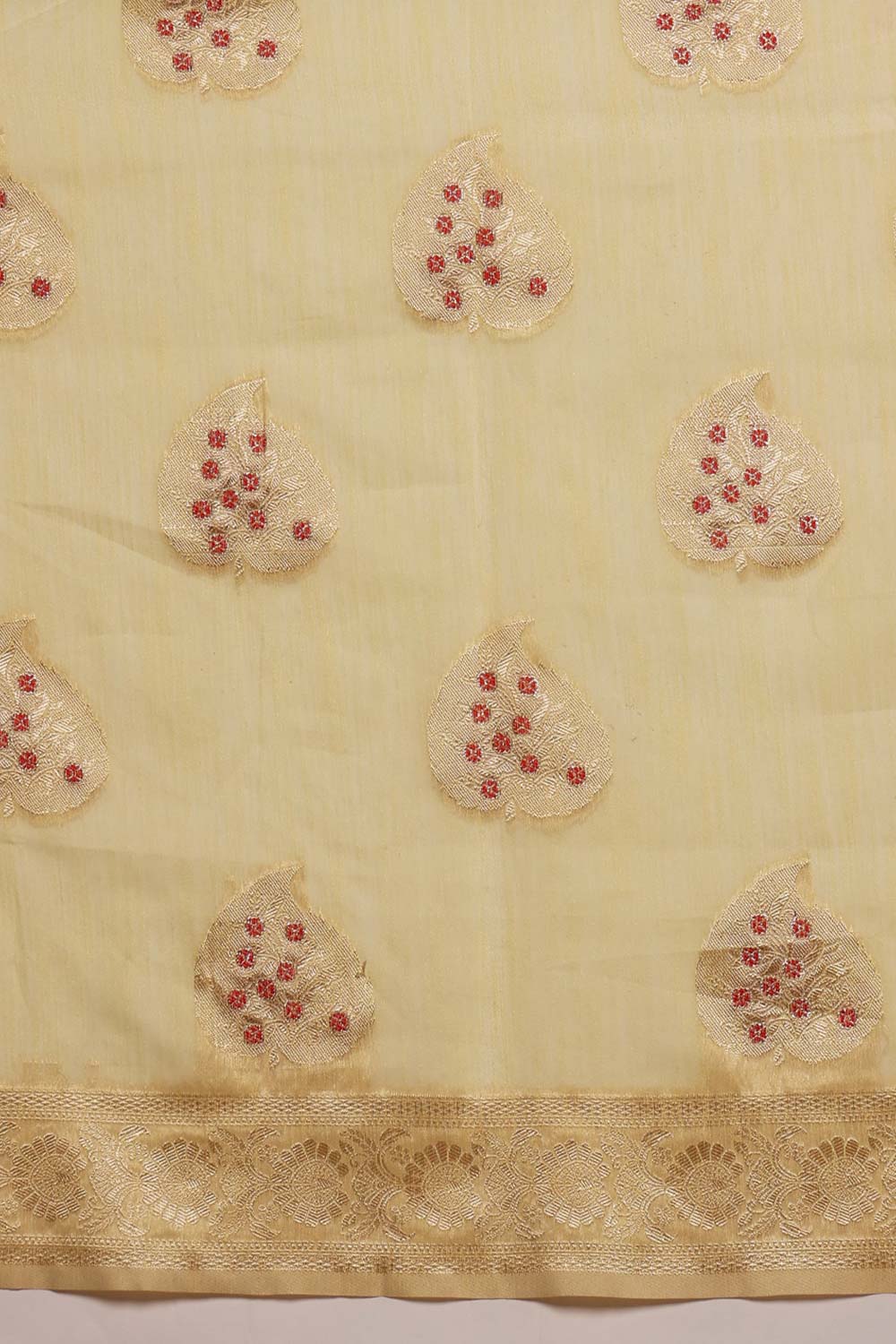 Yellow Linen Woven Thread Banarasi Saree