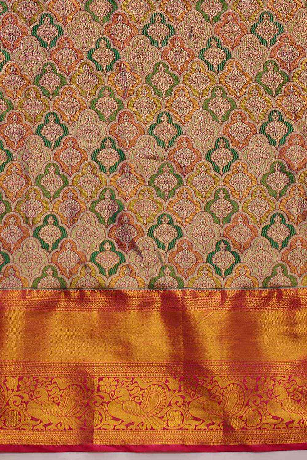 Multicolor Pure Silk Woven Design Banarasi Saree