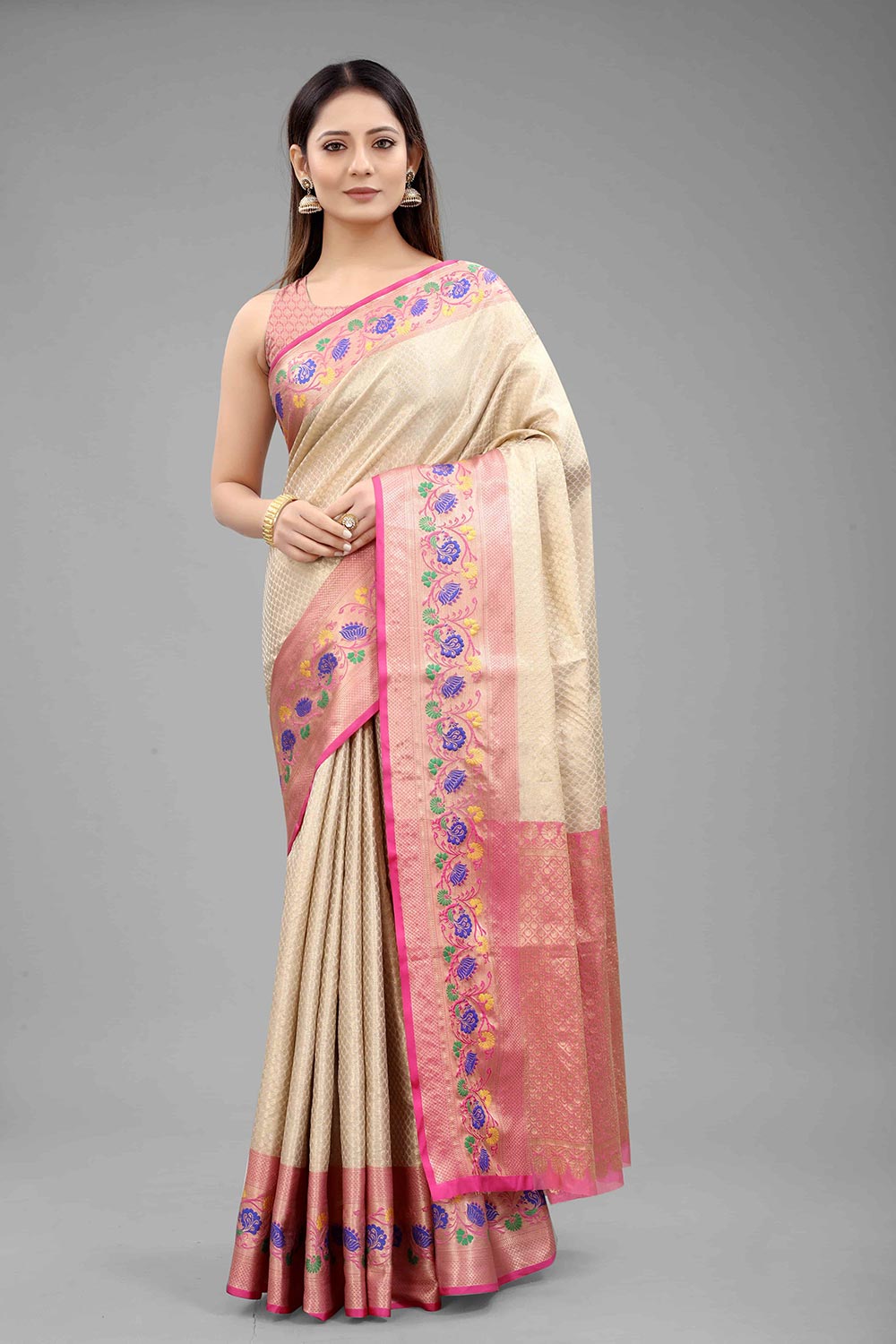 Kanjivaram Silk Woven Kasavu Saree