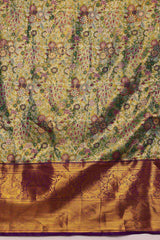 Bottle Green Pure Silk Woven Design Banarasi Saree