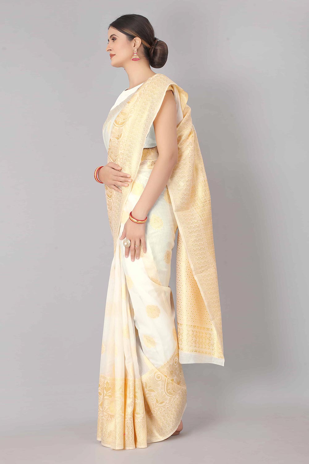 Golden Weaving Work Kasavu Saree