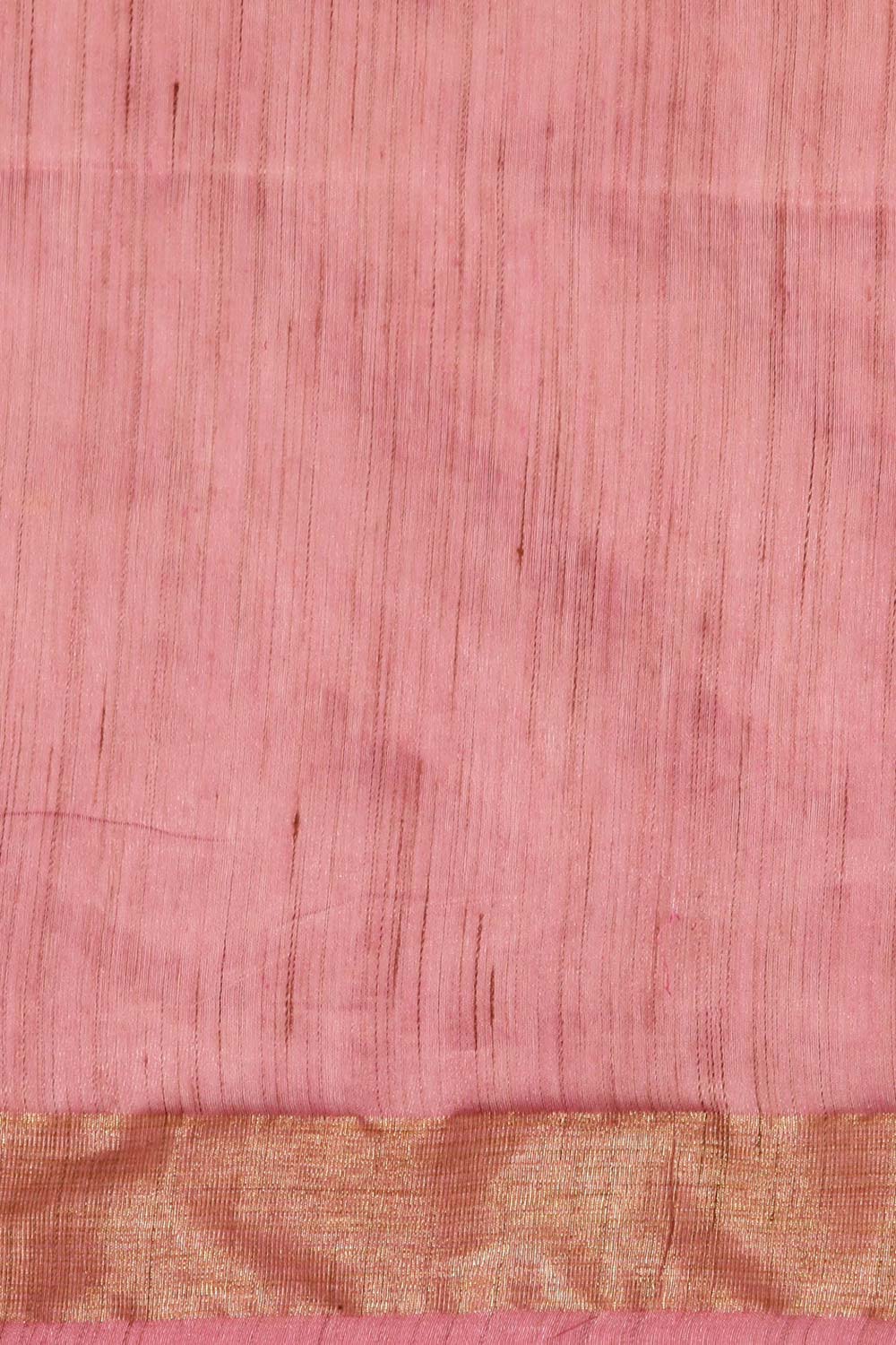 Pink Silk Blend Woven Saree