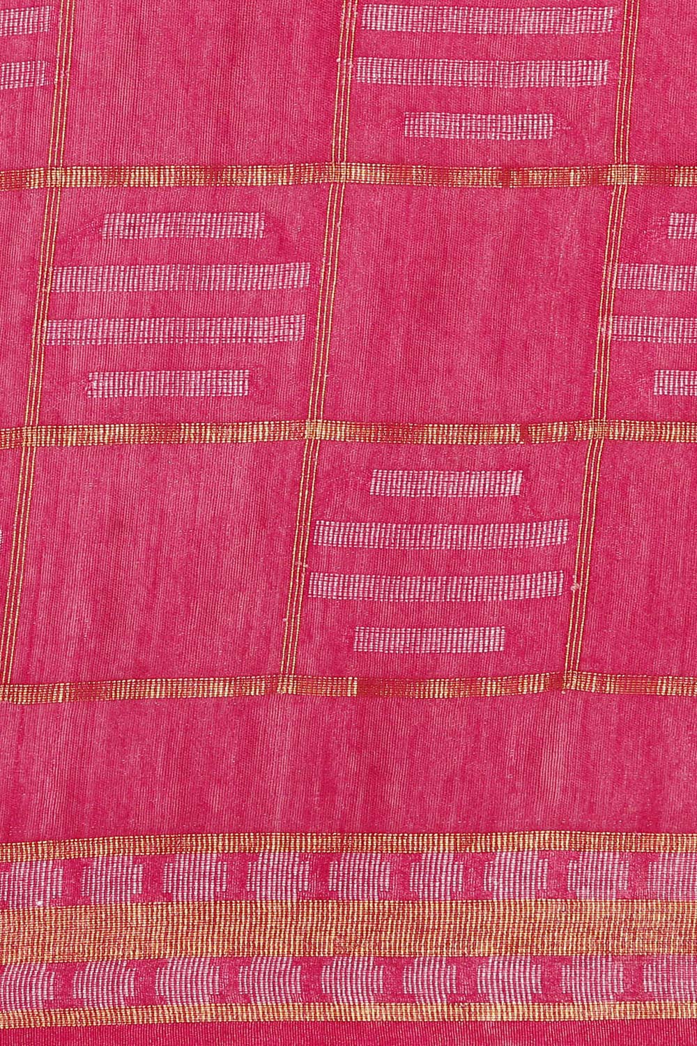 Pink Silk Blend Woven Saree