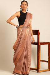 Brown Silk Blend Woven Saree