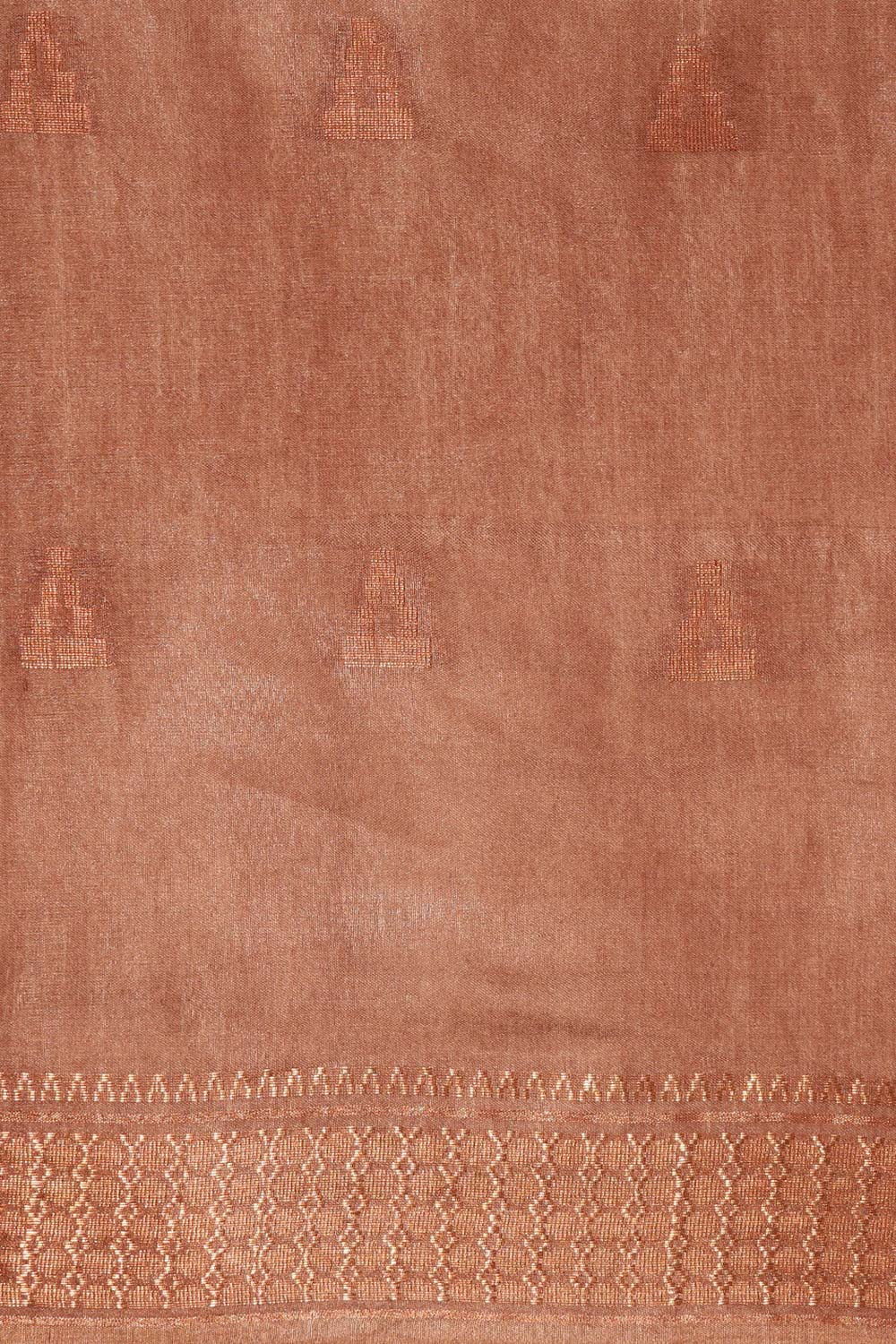 Brown Silk Blend Woven Saree