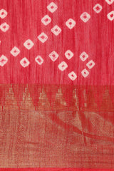 Pink Silk Blend Woven Saree