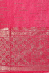 Pink Silk Blend Woven Saree