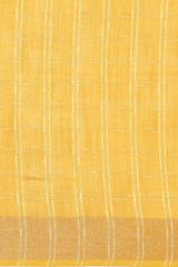 Yellow Silk Blend Woven Saree