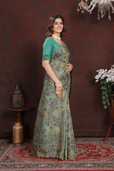 Grey Pure Jamdani Saree