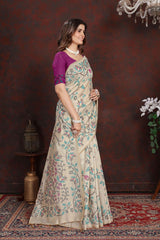 Wine Pure Jamdani Saree