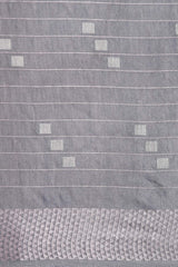 Grey Silk Blend Woven Saree