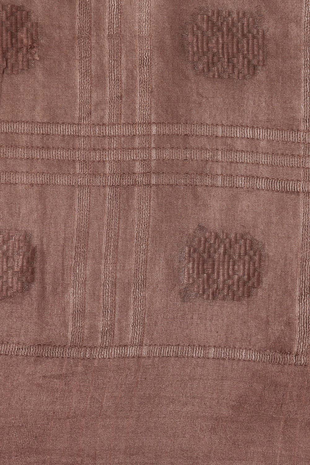 Brown Silk Blend Woven Saree