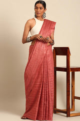 Brown Silk Blend Woven Saree