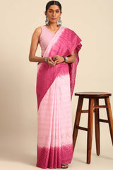 Pink Silk Blend Woven Saree