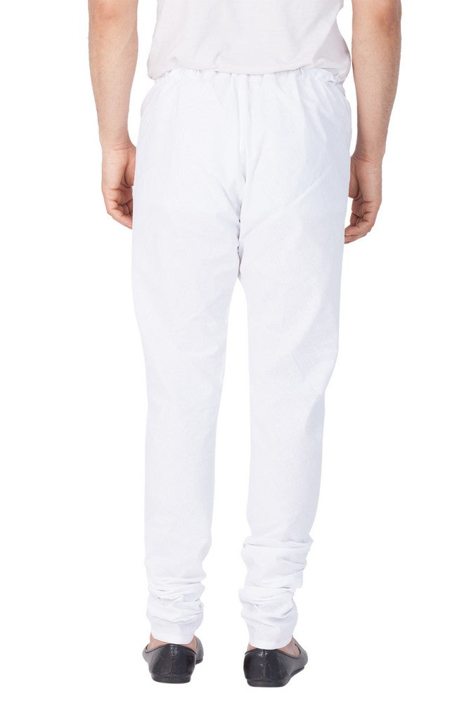 Men's Cotton Solid Churidar Pajama In White