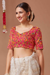 Pink Embroidered Georgette Blouse