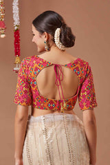 Pink Embroidered Georgette Blouse