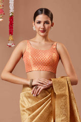 Orange Woven Brocade Blouse