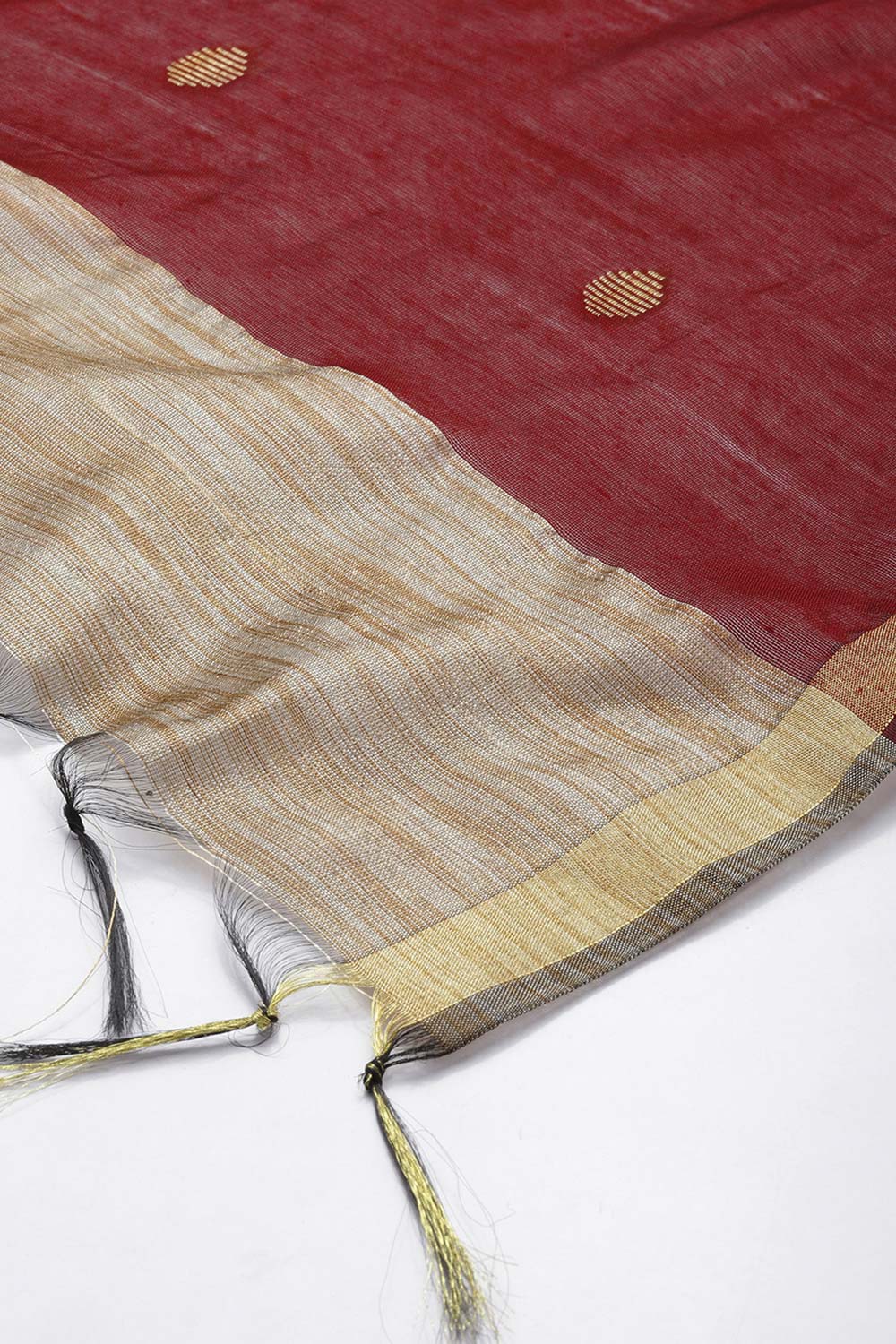 Maroon Silk Blend Dupatta