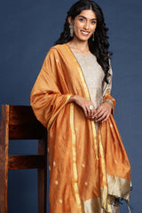 Orange Silk Blend Dupatta