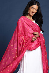 Pink Silk Blend Dupatta