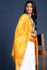 Yellow Silk Blend Dupatta