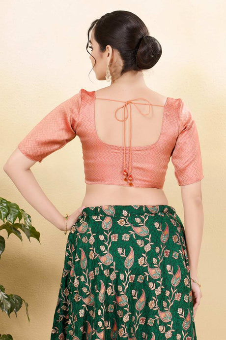 Copper Silk Woven Elbow Sleeves Blouse