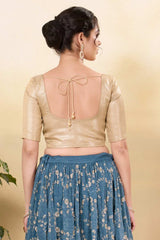 Copper Silk Woven Elbow Sleeves Blouse