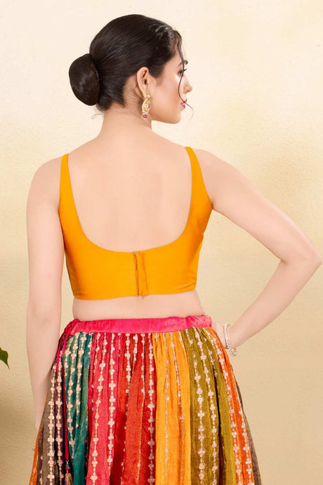 Mustard Brocade Woven Sleeveless Blouse