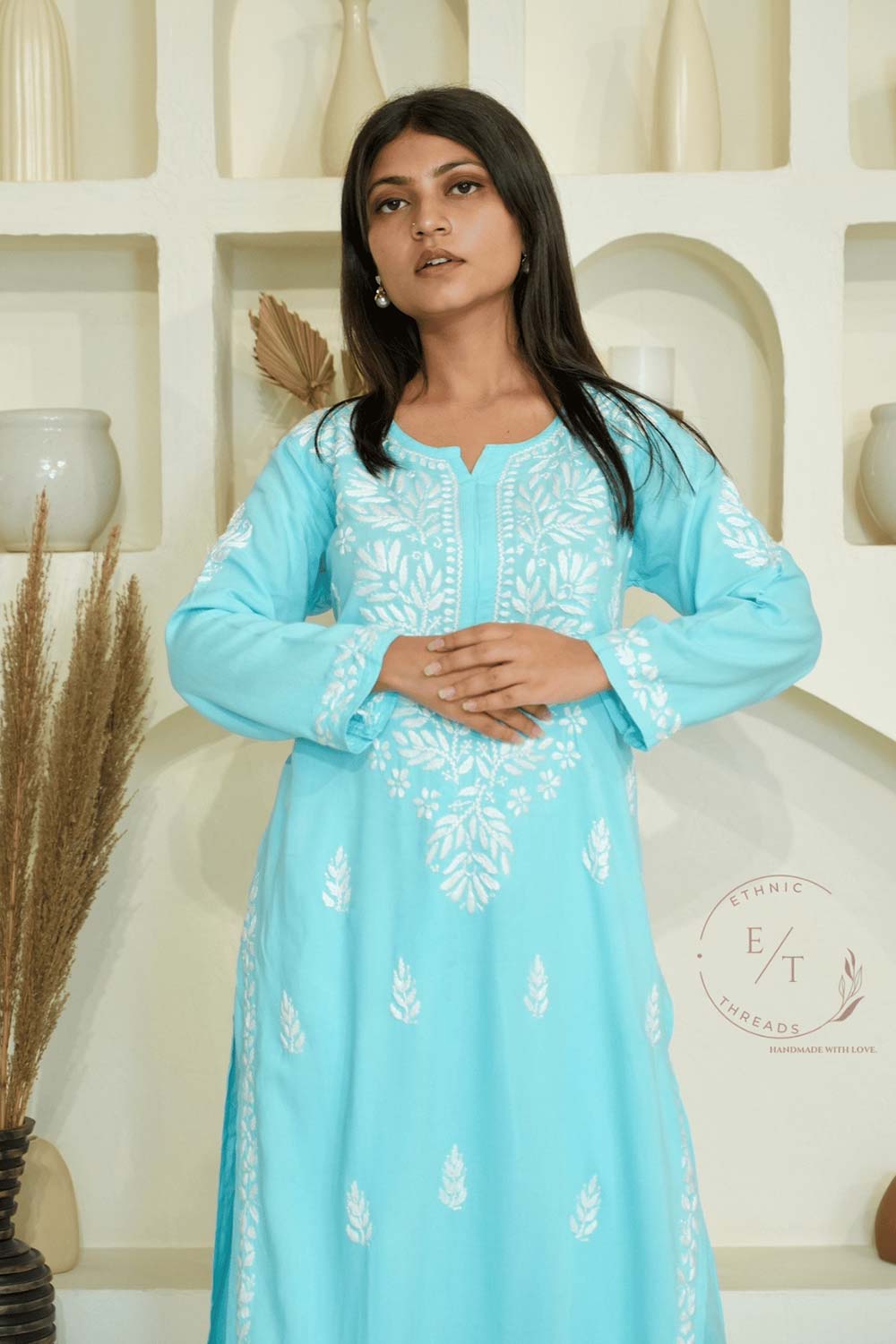 Zainab chikankari set in Blue