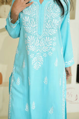 Zainab chikankari set in Blue