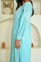 Zainab chikankari set in Blue