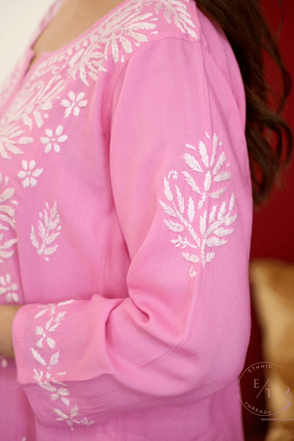 Zainab chikankari set in Pink