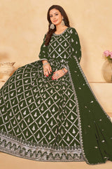 Mahendi Faux Georgette Embroidery Anarkali Suit