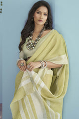 Green Chikankari Silk Saree