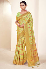 Green Banarasi Silk Woven Saree